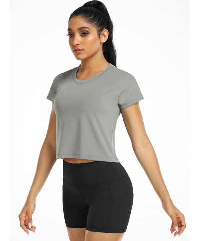 3 Pieces Workout Crop Tops Women Dry Fit Athletic Shirts Short Sleeve for Yoga Running 03: 3 Pieces,black,grey,purple $14.99 ...