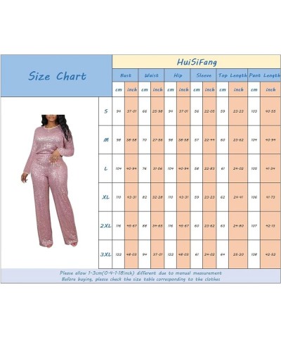 Women's Sparkly Glitter Sequin Trim 2 Piece Pants Suit Regular Fit Clubwear Suits Z-pink $31.31 Suits