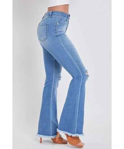 Womens High-Rise Super Flare Jean Medium Blue Rips $17.89 Jeans