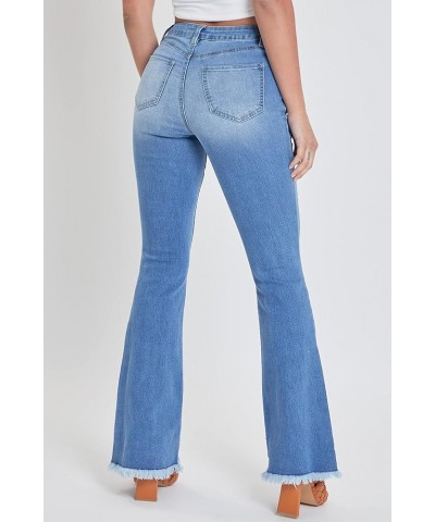 Womens High-Rise Super Flare Jean Medium Blue Rips $17.89 Jeans