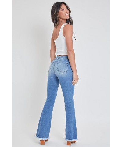 Womens High-Rise Super Flare Jean Medium Blue Rips $17.89 Jeans