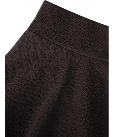 FASHION Women's Casual Stretchy Flared Pleated Mini Skater Skirt with Shorts Dark Coffee $13.74 Skirts