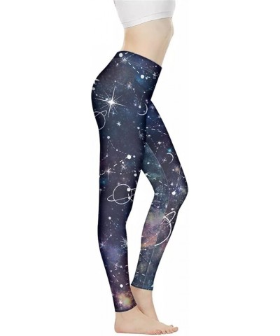 Workout Leggings for Yoga Running Tummy Control, Printed Fitness Tights Pants High Waisted Universe Galaxy $15.67 Leggings