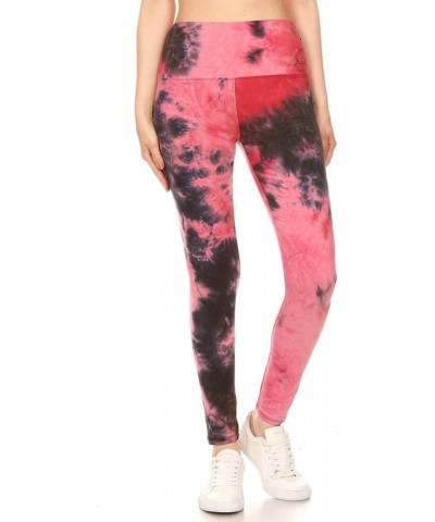 High Waisted Tie Dye & Fabric Print Leggings for Women - Reg, Plus, 1X3X, 3X5X 5" Yoga Raspberry Tie Dye $10.07 Leggings