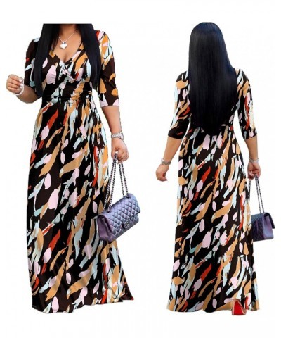 Women's Casual Sexy V Neck 3/4 Sleeves Club wear Party Outfits 00 Floral-103 2001 $15.36 Dresses