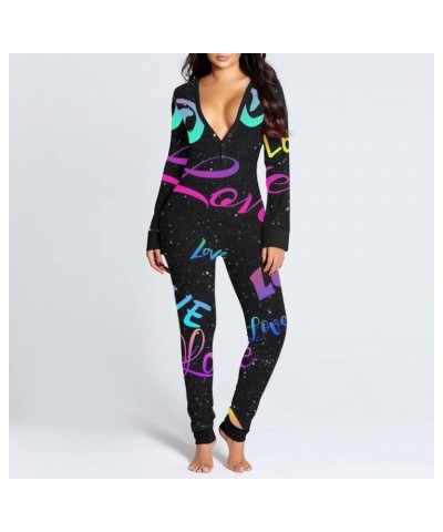 Sexy Pajamas for Women Womens Sexy V Neck Short Rompers Bodysuit Printed Bodycon Stretch Button Pajama Jumpsuit A02-black $14...