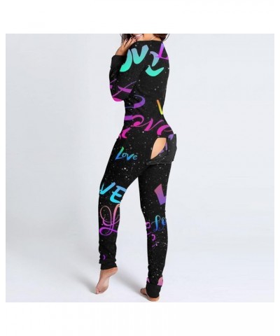 Sexy Pajamas for Women Womens Sexy V Neck Short Rompers Bodysuit Printed Bodycon Stretch Button Pajama Jumpsuit A02-black $14...