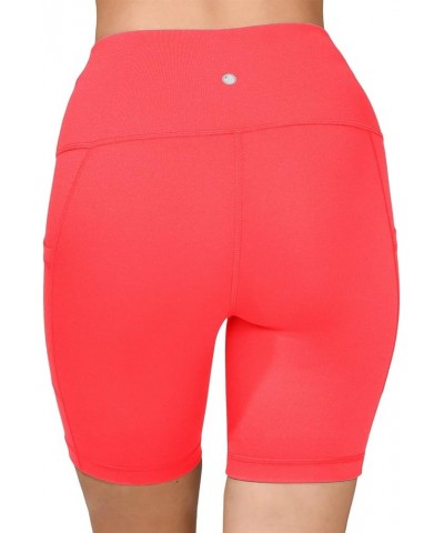 High Waist Squat Proof Side Pocket Biker Shorts - 3.5", 5", 7", 9 Fiery Coral 7 $15.92 Activewear