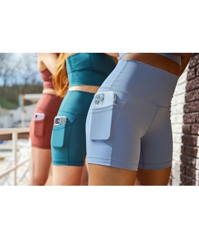 High Waist Squat Proof Side Pocket Biker Shorts - 3.5", 5", 7", 9 Fiery Coral 7 $15.92 Activewear