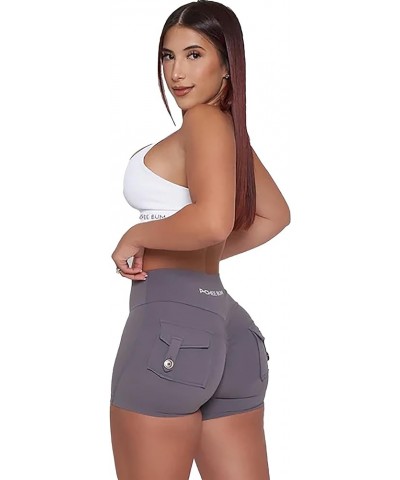 Scrunch Butt Biker Shorts for Women: High Waisted, Tummy Control, Seamless Yoga & Workout Gear with Pockets Pocket Grey $22.3...