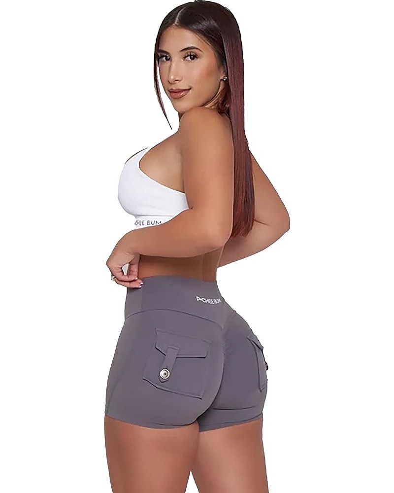 Scrunch Butt Biker Shorts for Women: High Waisted, Tummy Control, Seamless Yoga & Workout Gear with Pockets Pocket Grey $22.3...