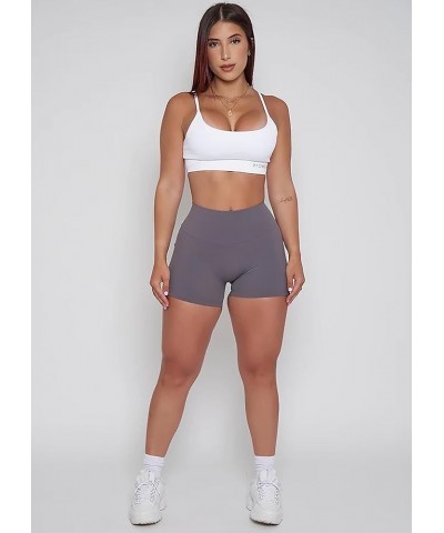 Scrunch Butt Biker Shorts for Women: High Waisted, Tummy Control, Seamless Yoga & Workout Gear with Pockets Pocket Grey $22.3...