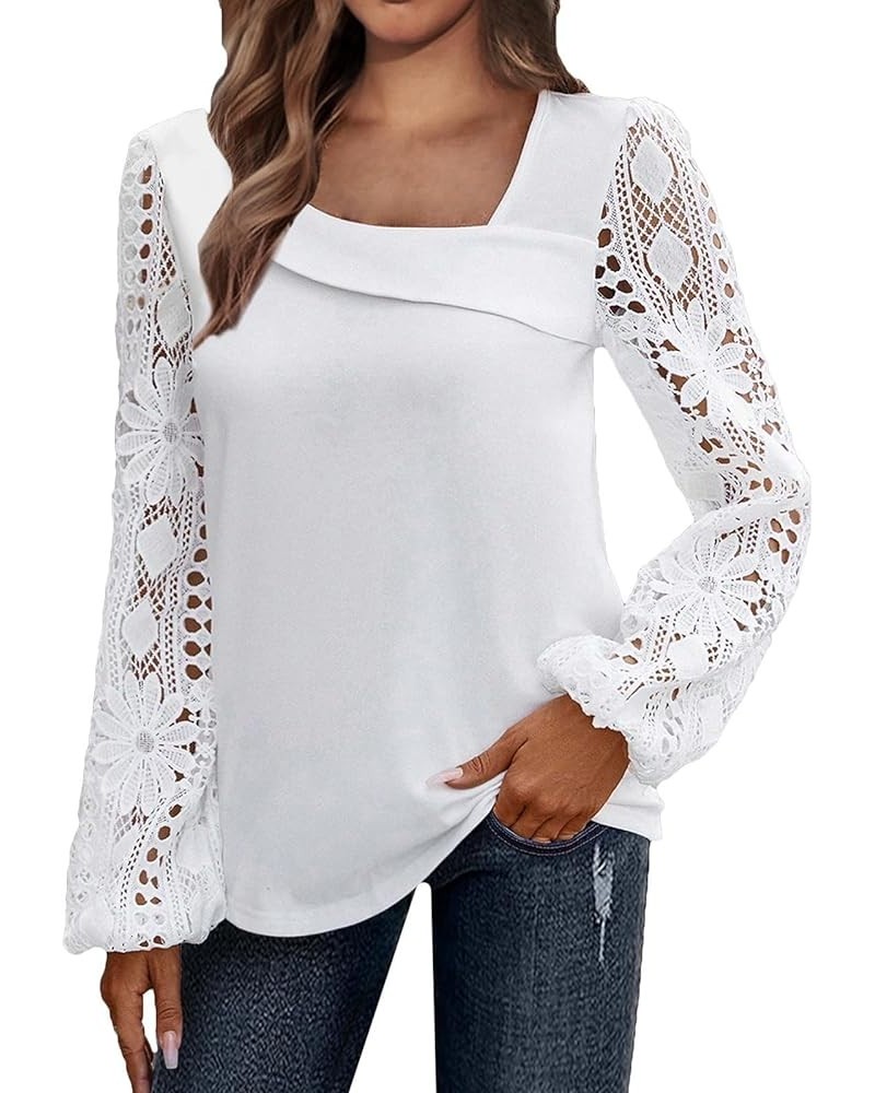 Going Out Tops Sexy Cut/Hollow One/Cold/Off Shoulder Long Sleeve Slim Fit Fashion Casual Shirts H003 White $9.24 Blouses