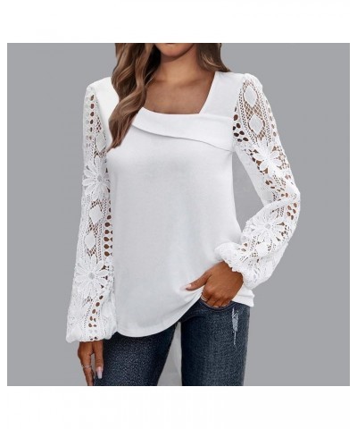 Going Out Tops Sexy Cut/Hollow One/Cold/Off Shoulder Long Sleeve Slim Fit Fashion Casual Shirts H003 White $9.24 Blouses