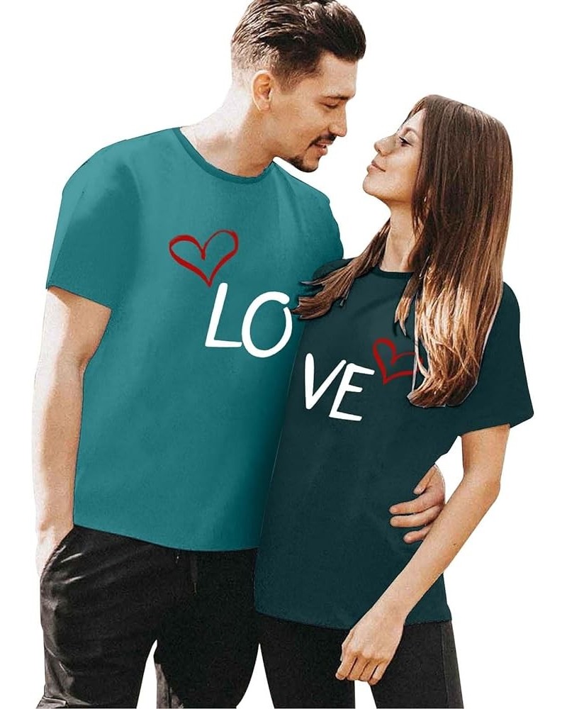 King and Queen Couples Valentines Day Shirt Novelty Short Sleeved Love Printed Tee Shirts Comfortable Lover Matching T-Shirt ...