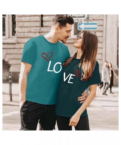 King and Queen Couples Valentines Day Shirt Novelty Short Sleeved Love Printed Tee Shirts Comfortable Lover Matching T-Shirt ...