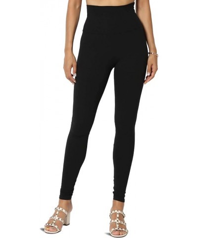 High Waist Stretch Cotton Jersey Full Ankle Leggings Skinny Yoga Pants D Black $11.76 Leggings