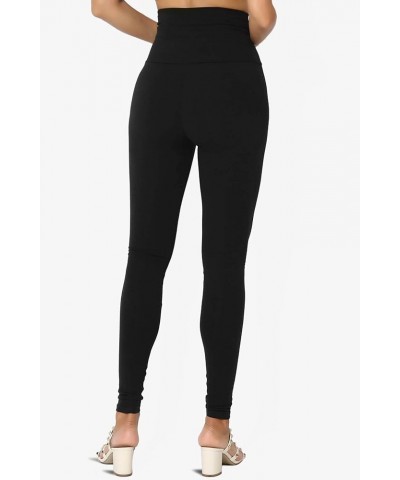 High Waist Stretch Cotton Jersey Full Ankle Leggings Skinny Yoga Pants D Black $11.76 Leggings