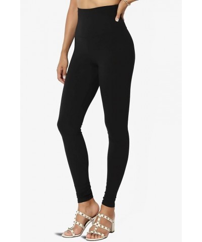 High Waist Stretch Cotton Jersey Full Ankle Leggings Skinny Yoga Pants D Black $11.76 Leggings