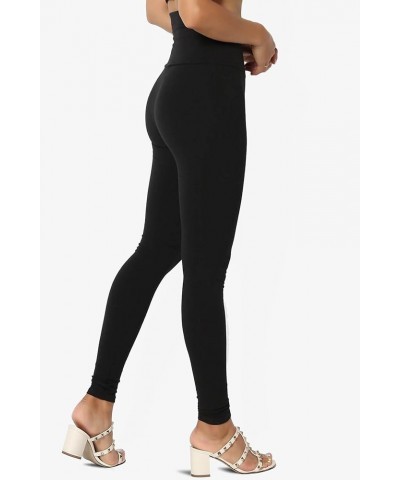 High Waist Stretch Cotton Jersey Full Ankle Leggings Skinny Yoga Pants D Black $11.76 Leggings