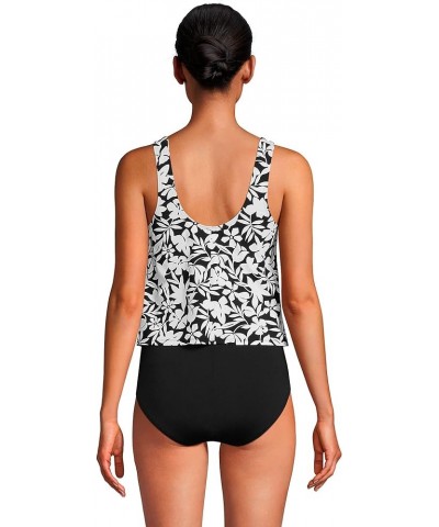 Womens V-neck Fauxkini One Piece Swimsuit Black Havana Floral $46.24 Swimsuits