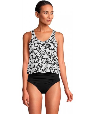 Womens V-neck Fauxkini One Piece Swimsuit Black Havana Floral $46.24 Swimsuits