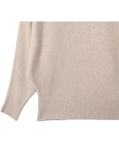 Women's Batwing Sleeves Sweater Solid Boat Neck Knit Pullover Dolman Sweater Tops for Women Camel $15.53 Sweaters