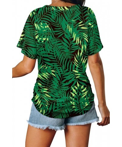 Womens Summer Tops Short Sleeve V Neck Dolman Shirts Loose Fit Tunic Tops 8-green Leaf $12.99 T-Shirts