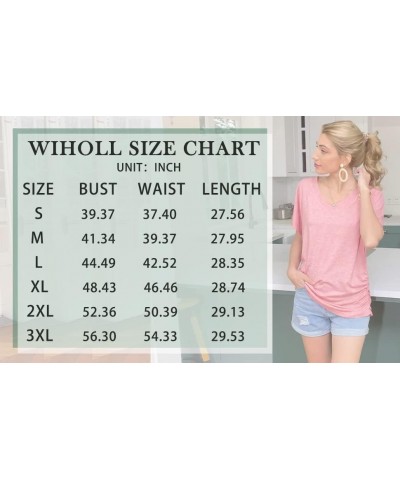 Womens Summer Tops Short Sleeve V Neck Dolman Shirts Loose Fit Tunic Tops 8-green Leaf $12.99 T-Shirts