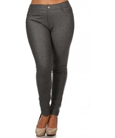 Yelete Basic Five Pockets Stretch Jegging Tights Pants Grey $11.09 Leggings