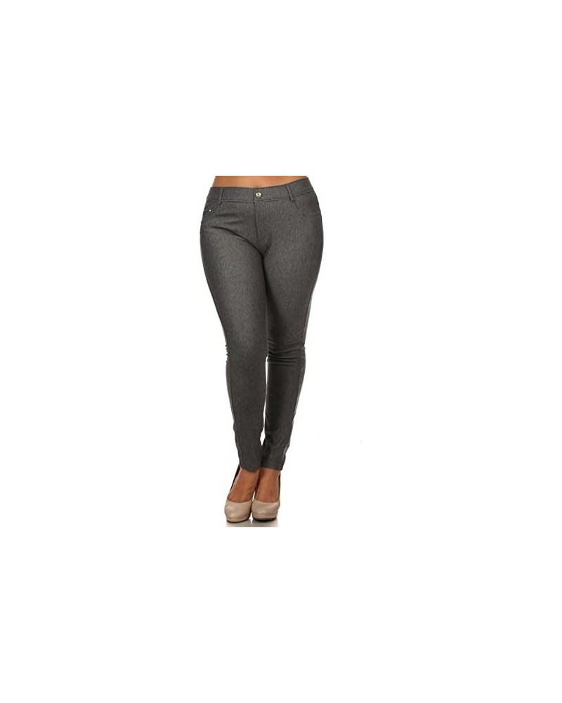 Yelete Basic Five Pockets Stretch Jegging Tights Pants Grey $11.09 Leggings