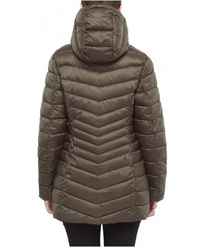 Women's Lightweight Packable Puffer Jacket Water-Resistant Hooded Winter Long Coat Olive $28.79 Jackets