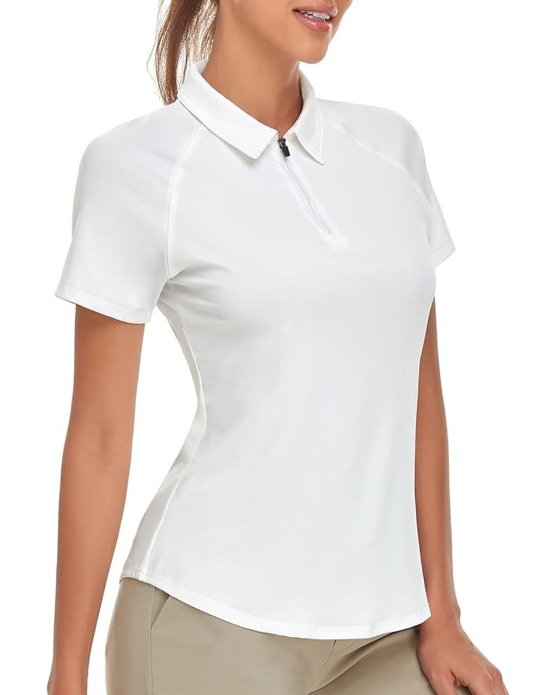 Women's Short Sleeve Golf Shirt Moisture Wicking Athletic Golf Polo Shirts Tennis Shirts Dry Fit White $17.00 Shirts