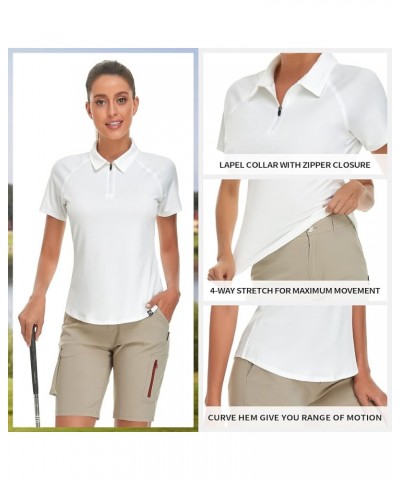 Women's Short Sleeve Golf Shirt Moisture Wicking Athletic Golf Polo Shirts Tennis Shirts Dry Fit White $17.00 Shirts