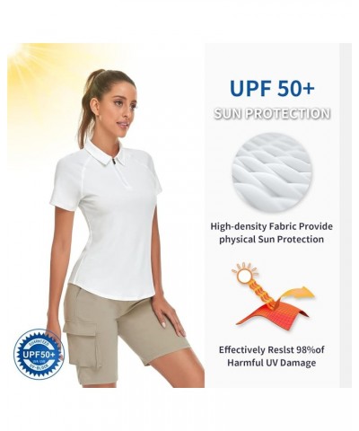 Women's Short Sleeve Golf Shirt Moisture Wicking Athletic Golf Polo Shirts Tennis Shirts Dry Fit White $17.00 Shirts