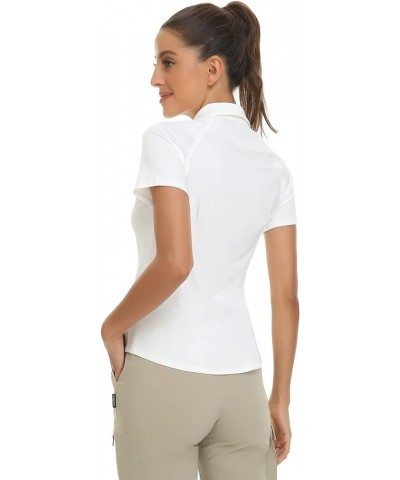 Women's Short Sleeve Golf Shirt Moisture Wicking Athletic Golf Polo Shirts Tennis Shirts Dry Fit White $17.00 Shirts