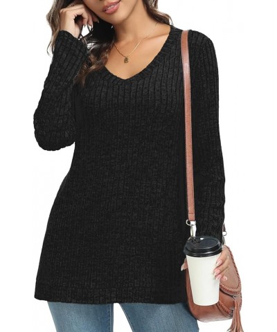 2023 Women's Long Sleeve Tunic Top Soft Comfortable Casual Cute TShirts Basic Loose Blouses 03 Black $11.39 Tops