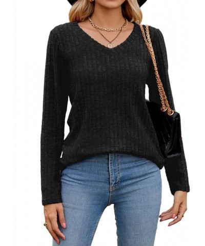 2023 Women's Long Sleeve Tunic Top Soft Comfortable Casual Cute TShirts Basic Loose Blouses 03 Black $11.39 Tops