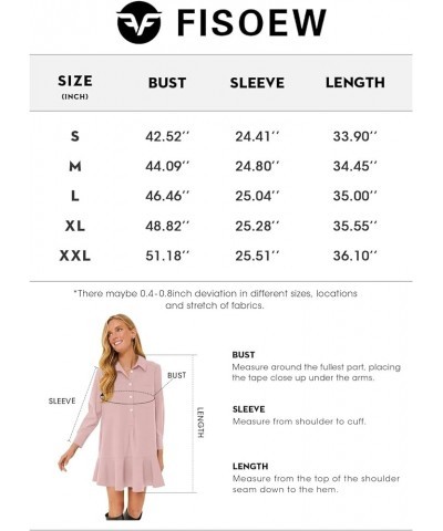 Womens Casual Button Down Shirt Dress Long Sleeve Collared Pleated Swing Mini Dresses Blue $23.19 Dresses