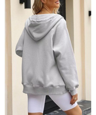 Women's Oversized Zip Up Hoodies Sweatshirts Y2K Long Sleeve Fleece Hooded Jackets with Pockets Raglan Sleeve Gainsboro $17.2...