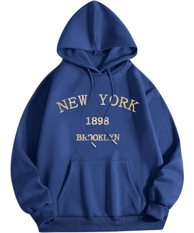 New York Los Angeles California Hoodies Womens Casual Oversize Hoodies Women Hooded Womens Hoodies Pullover Chicago Blue-b $1...