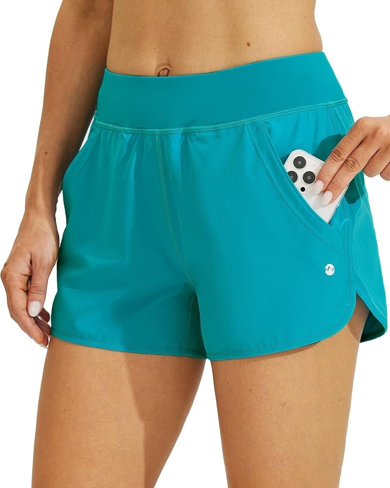 Women's 3" Swim Board Shorts Swimming Bottoms with Brief Liner Quick Dry UPF 50+ X-Large Atoll $16.32 Swimsuits