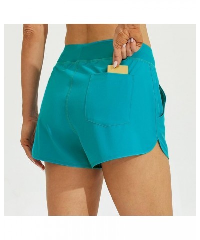 Women's 3" Swim Board Shorts Swimming Bottoms with Brief Liner Quick Dry UPF 50+ X-Large Atoll $16.32 Swimsuits