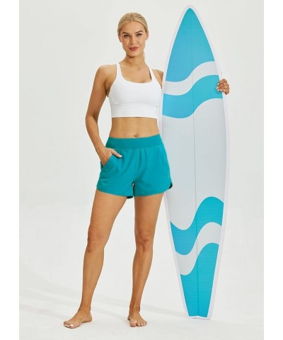 Women's 3" Swim Board Shorts Swimming Bottoms with Brief Liner Quick Dry UPF 50+ X-Large Atoll $16.32 Swimsuits