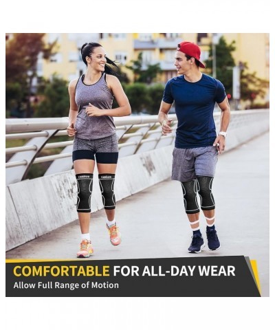 2 Pack Knee Braces for Knee Pain, Knee Compression Sleeve for Men and Women, Knee Support for Meniscus Tear, Running, Weightl...