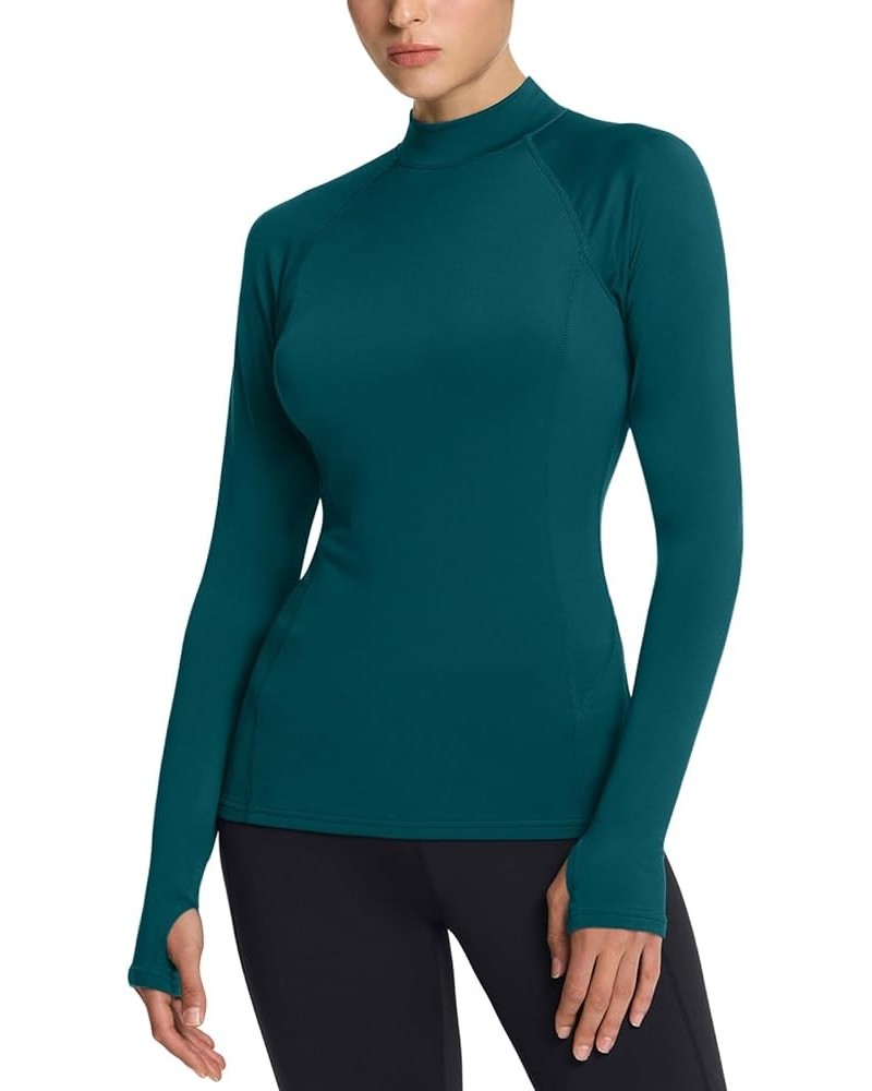 1 or 2 Pack Women's Thermal Long Sleeve Tops, Mock Turtle & Crew Neck Shirts, Fleece Lined Compression Base Layer Mock Neck T...