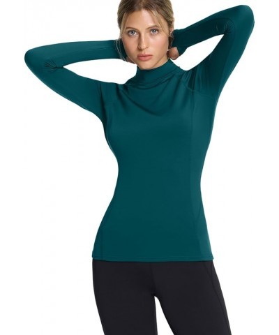 1 or 2 Pack Women's Thermal Long Sleeve Tops, Mock Turtle & Crew Neck Shirts, Fleece Lined Compression Base Layer Mock Neck T...