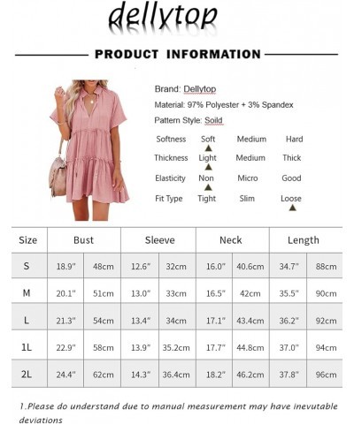 Womens Split V Neck Drawstring Neck Tie Ruffle Tiered Dress Short Sleeve Babydoll Tunic Swing Mini Dresses Sundresses Khaki $...