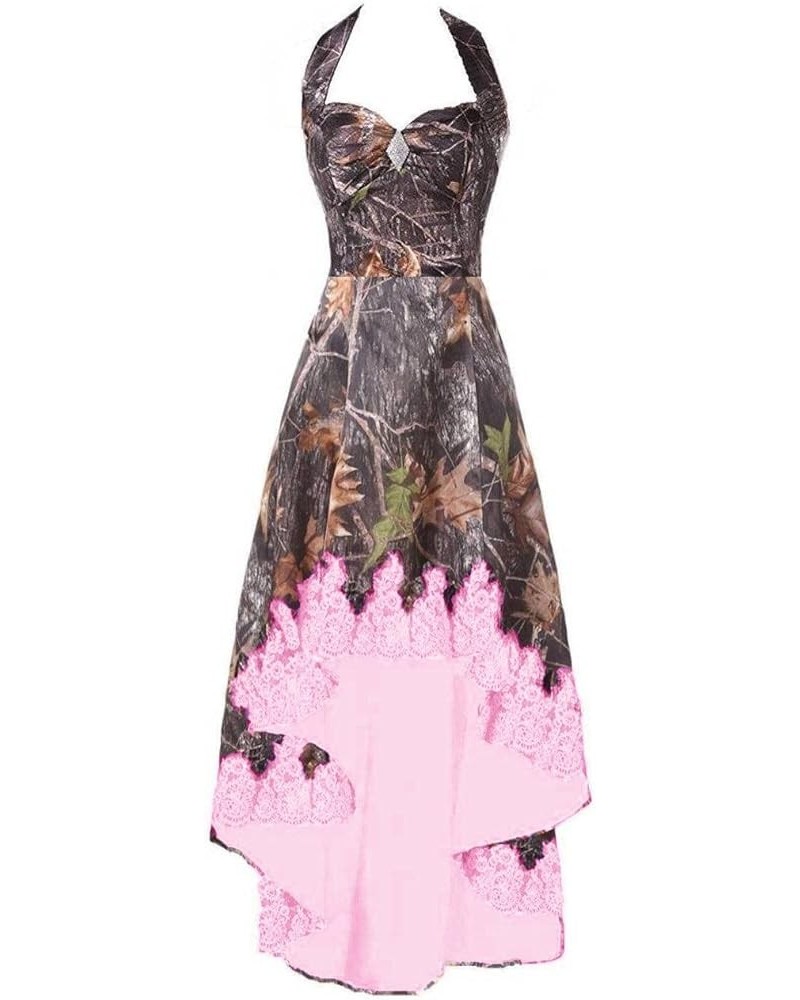 Camouflage and Lace Country Bridal Wedding Dress High Low Formal Dresses Pink $36.64 Dresses