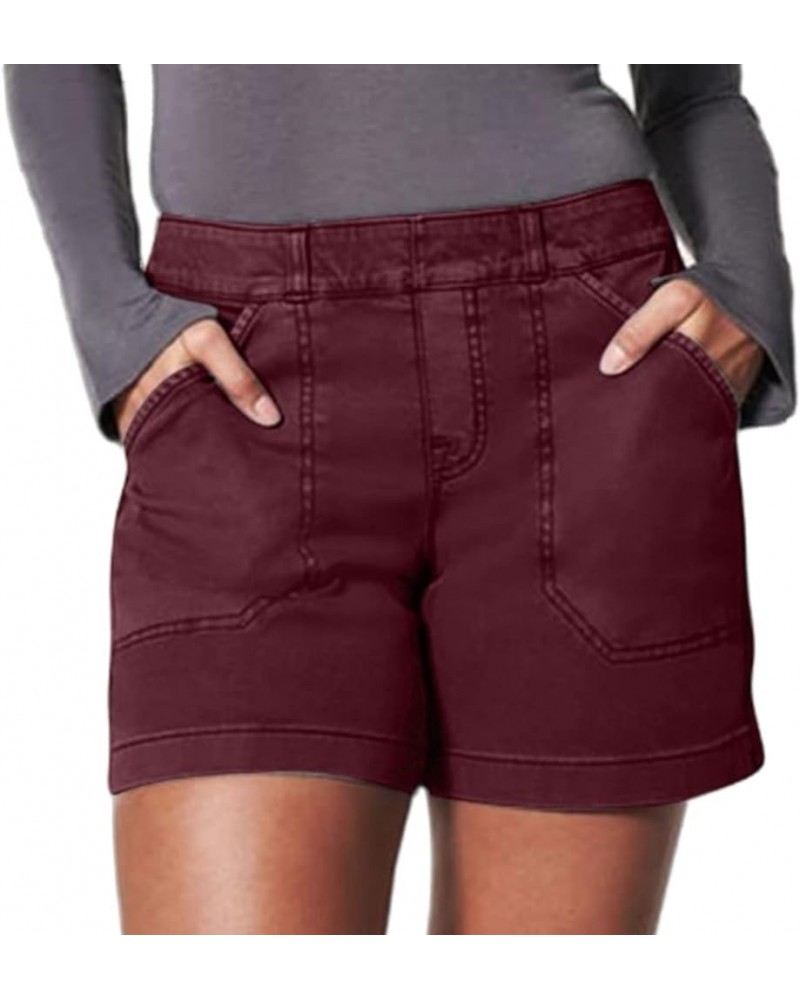 Kelinia Shorts, 2023 New Women's Stretch Twill Shorts, Liudraka Fashion Twill Shorts 4'' Red $19.19 Shorts